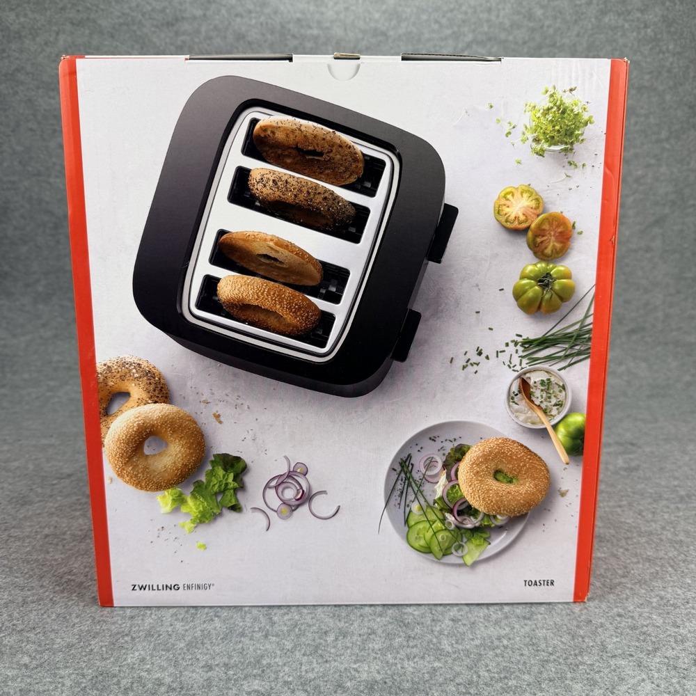 Zwilling Enfinigy 4-Slice Extra Wide Slot Toaster Black Matte 53102-301 NEW - Picture 3 of 9